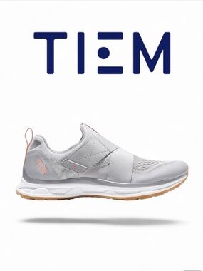 TIEM Slipstream Women’s Coral Pink & Grey Cycling Shoes - Size 7